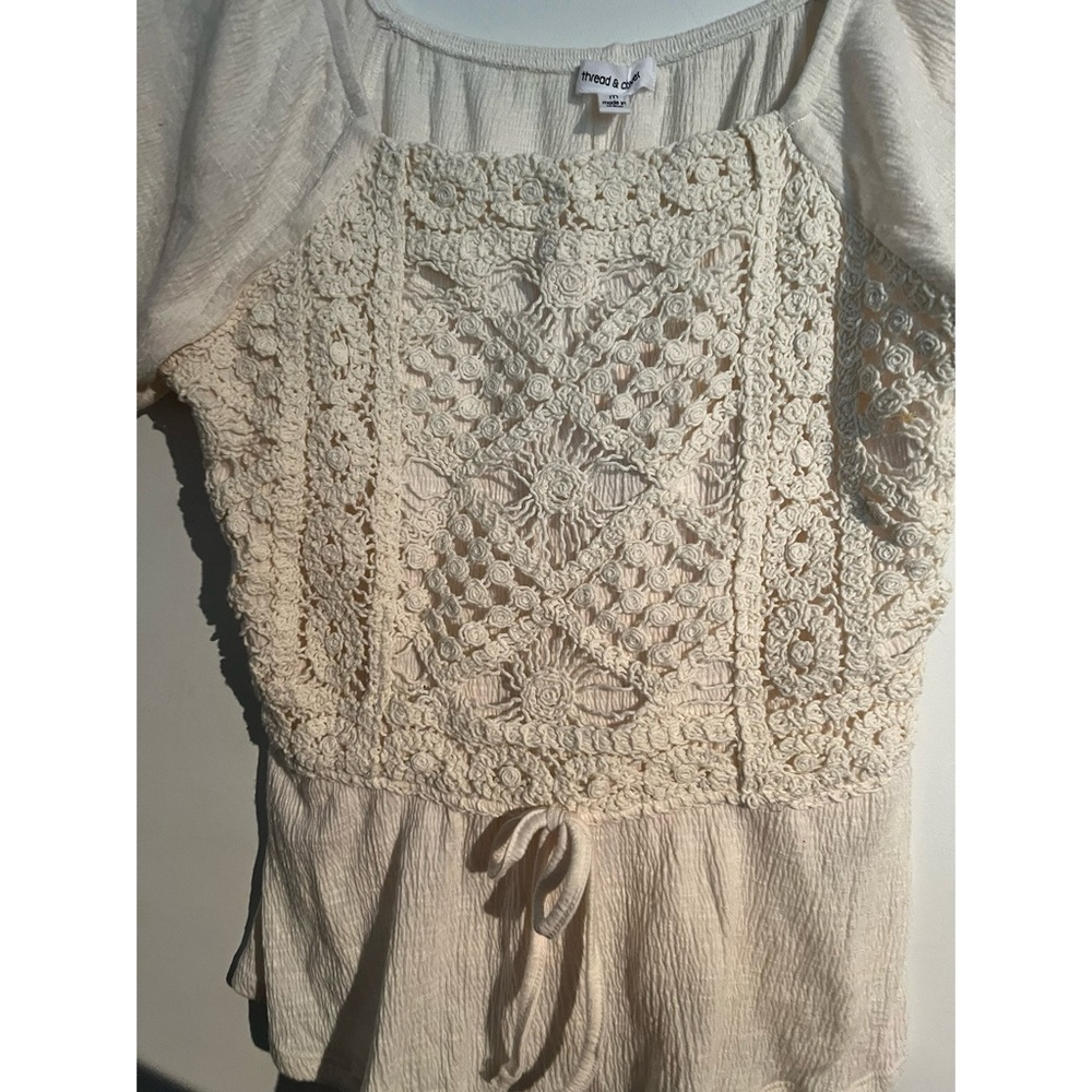 Thread and Clover Medium Crop knit shirt‎ boho hippie NWT - Picture 2 of 3